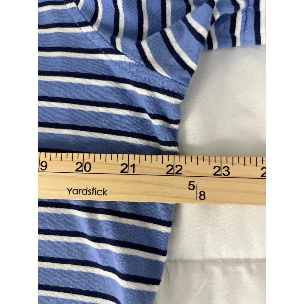Polo Ralph Lauren Men's Large Preppy Blue Striped Polo Shirt Classic Fit‎